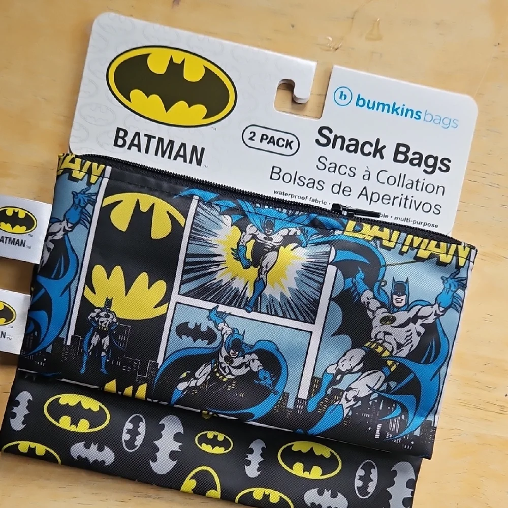 Bumkins Batman Snack Bags - Black and Blue Comic Design - Picture 3 of 12
